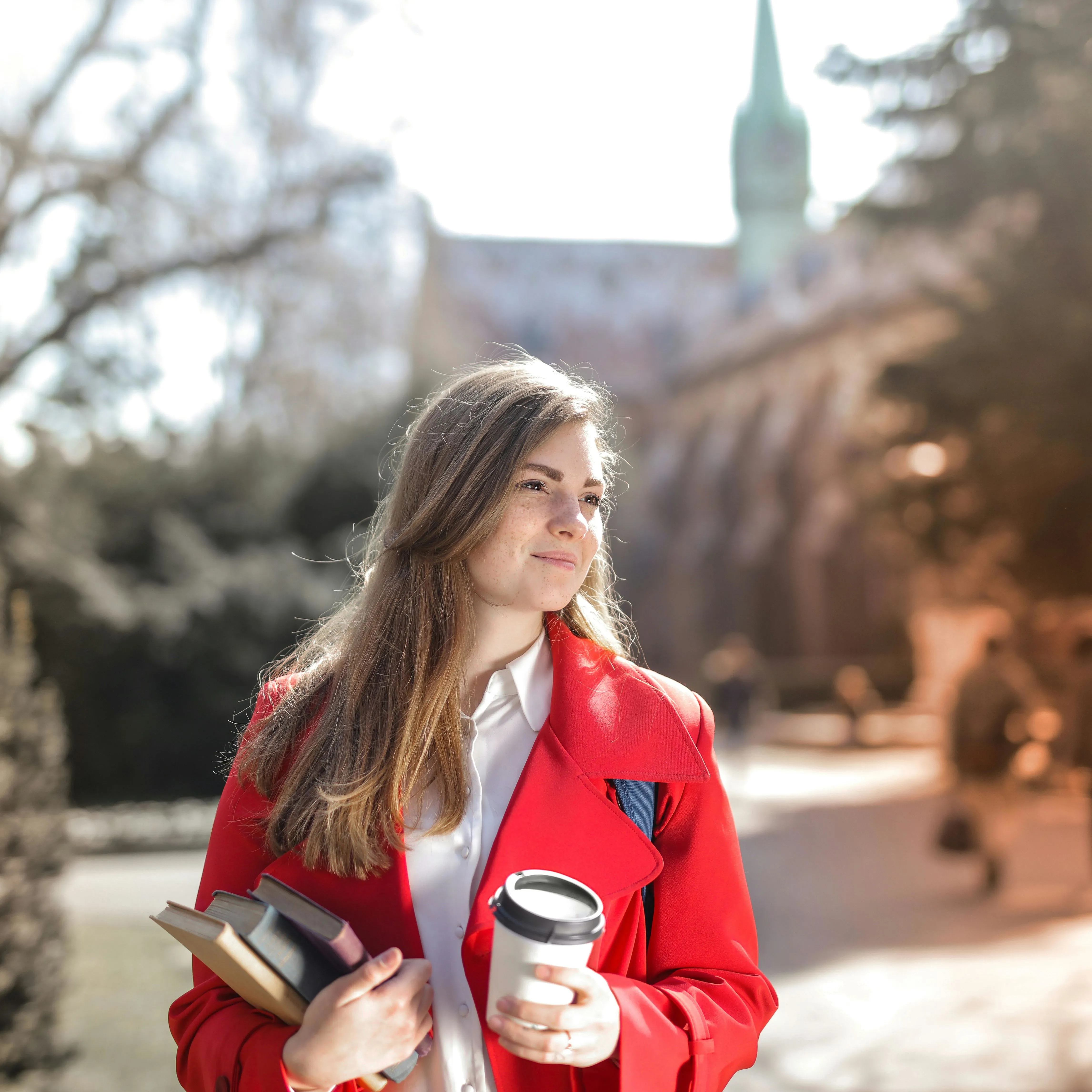 A student walking to the next lecture