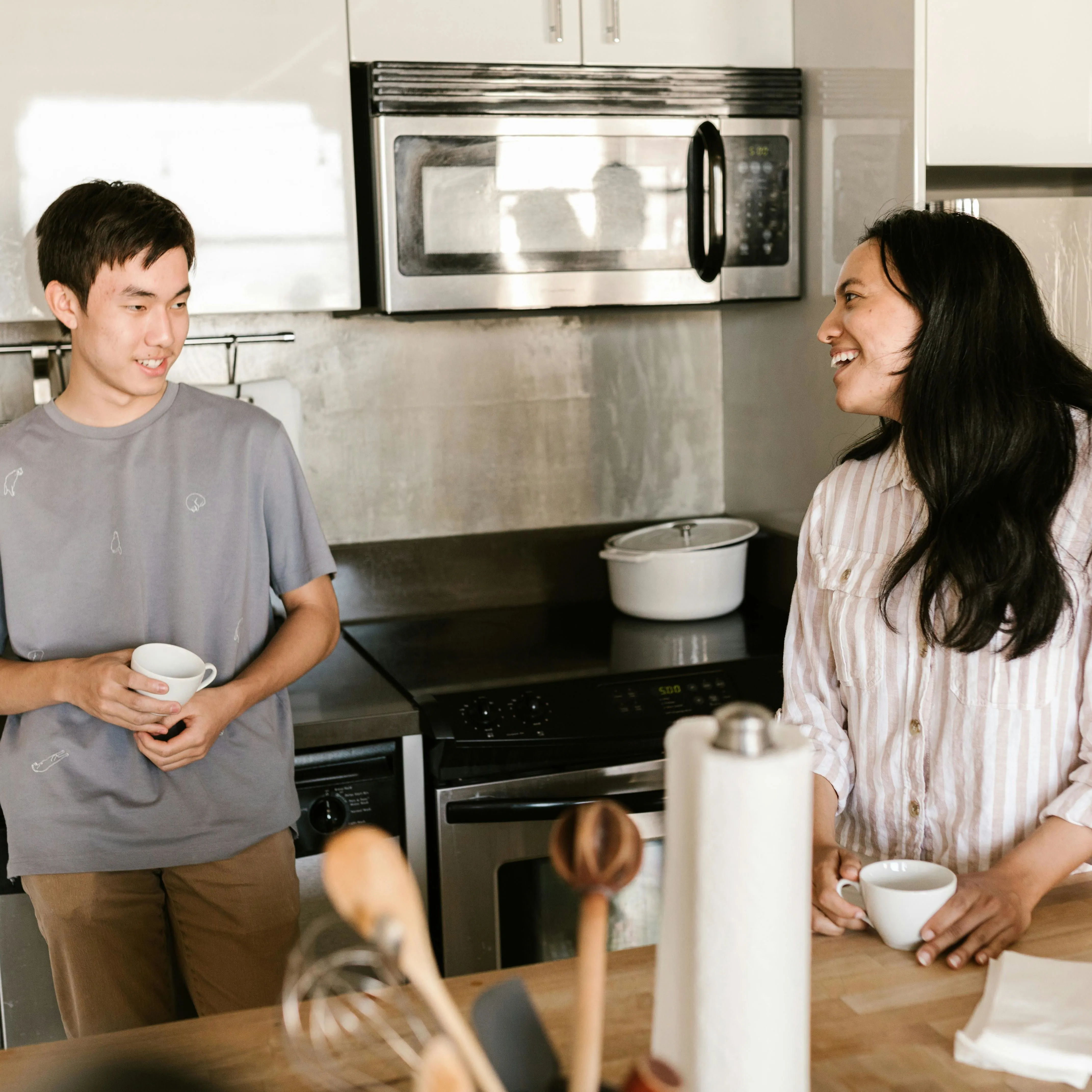Students having a conversation