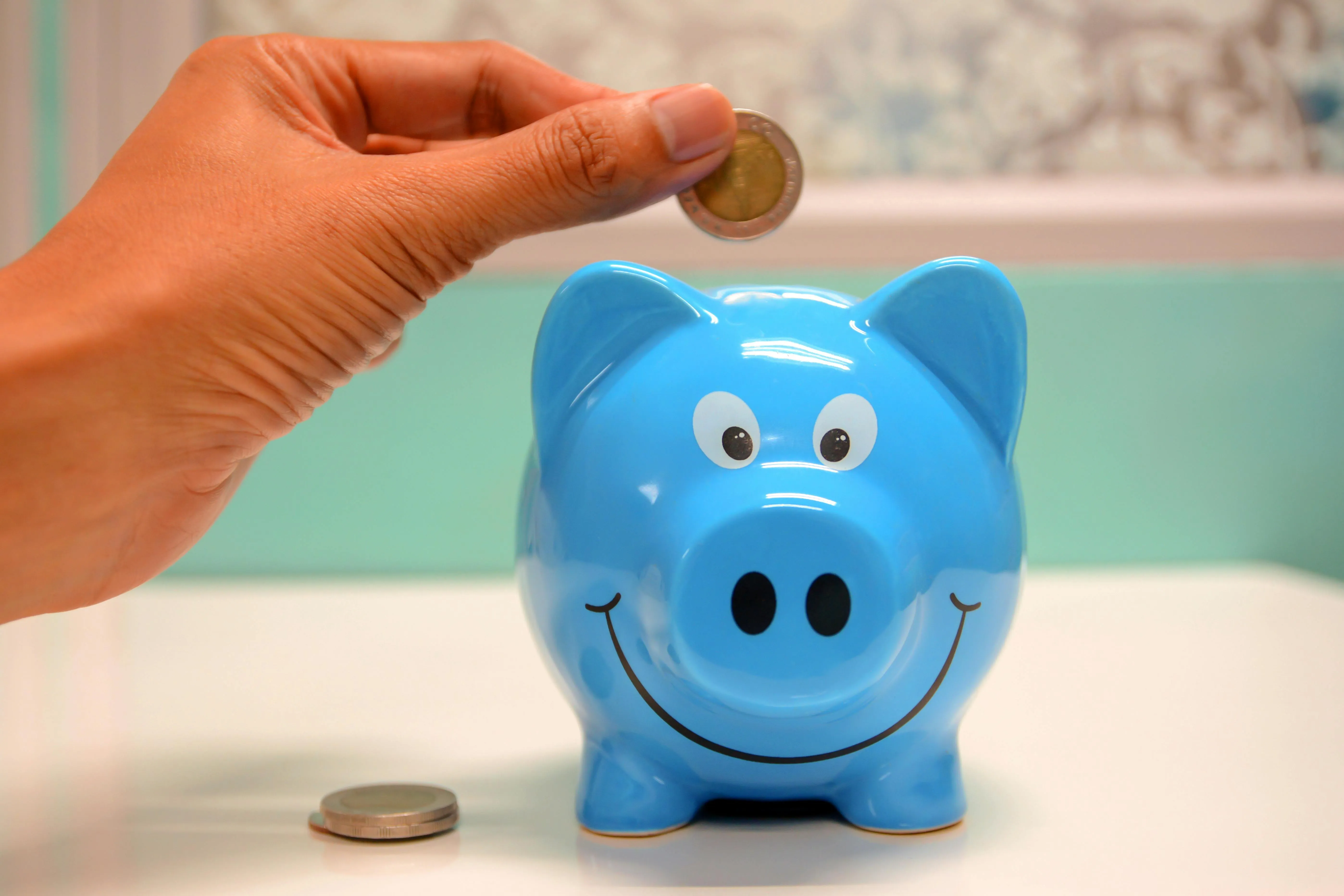 A piggybank with a coin being added